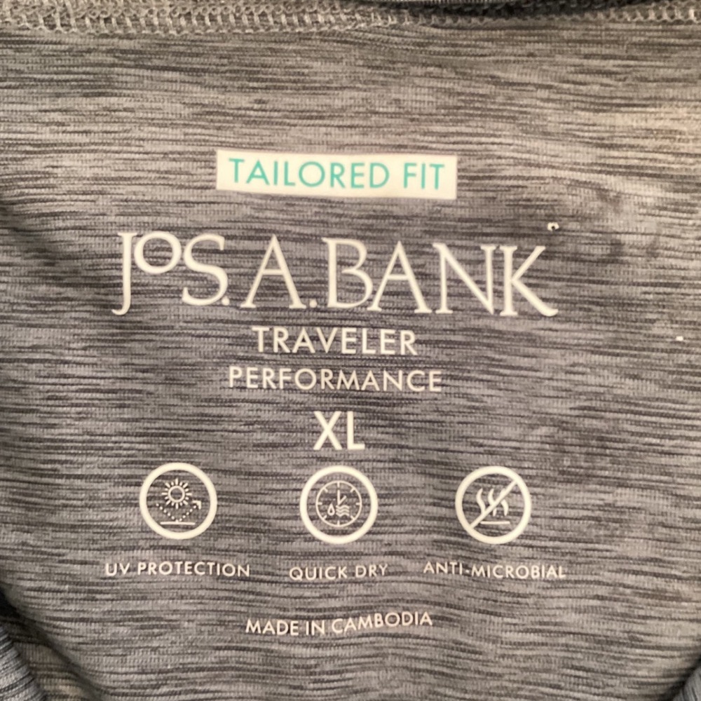 Jos A Bank Traveler Performance Gray Quarter 1/4 Zip Pullover Tailored Golf - XL - Picture 4 of 6